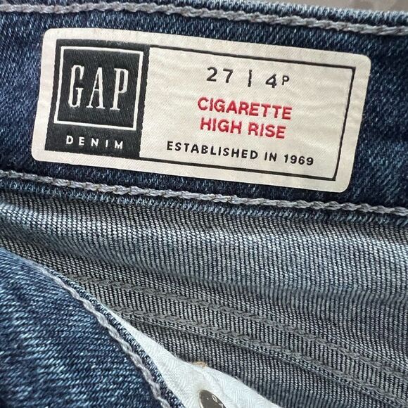 Gap High Rise Cigarette Jeans slim straight ankle Size 27 4 Petite - Picture 10 of 16
